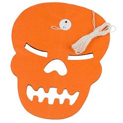 Foto van Arti casa slinger schedel halloween 3 meter papier oranje