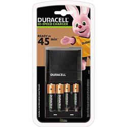 Foto van Duracell batterijlader hi-speed advanced charger, inclusief 2 aa en 2 aaa batterijen, op blister 3 stuks