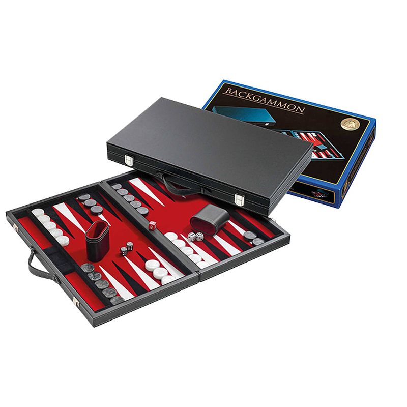 Foto van Philos backgammon rood medium 38x23,5cm