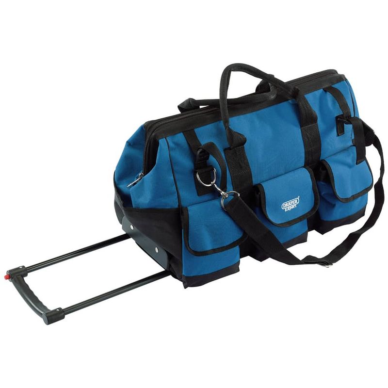 Foto van Draper tools gereedschapstas rollend 58 l 60x30x35 cm blauw en zwart