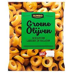 Foto van Diverse soorten | jumbo groene olijvenschijfjes 50g aanbieding bij jumbo