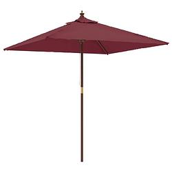 Foto van Vidaxl parasol met houten paal 198x198x231 cm bordeauxrood