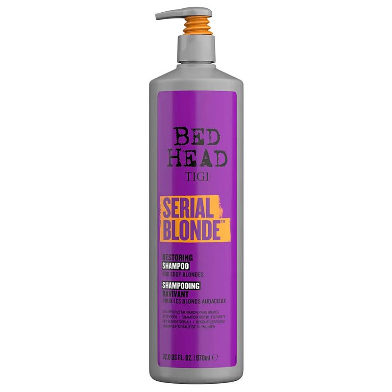 Foto van Bed head serial blonde shampoo voor beschadigd blond haar 970ml