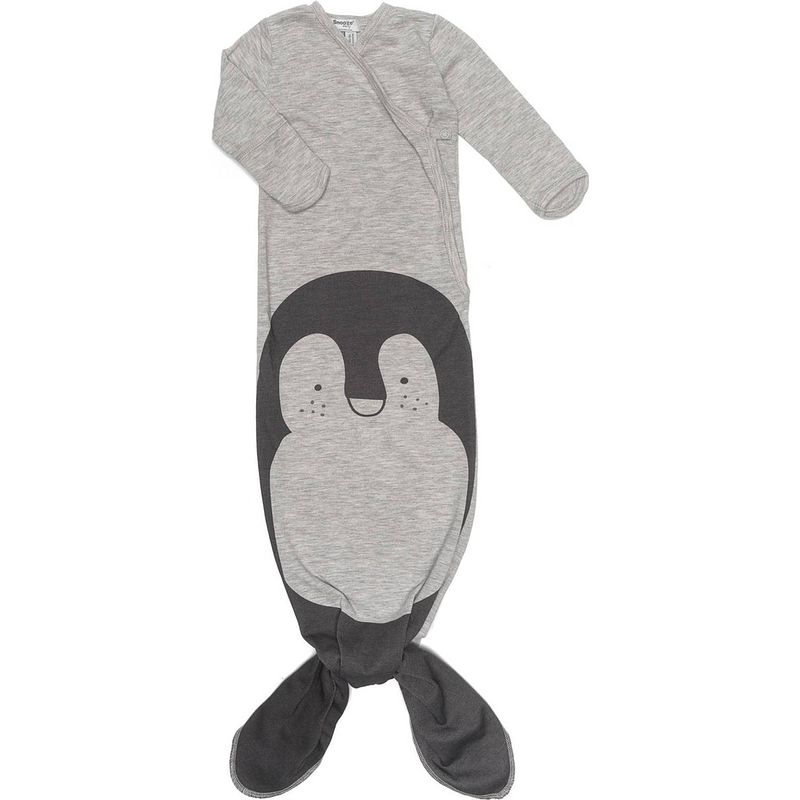 Foto van Snoozebaby pyjama pinguïn junior katoen grijs mt 3-6 maanden