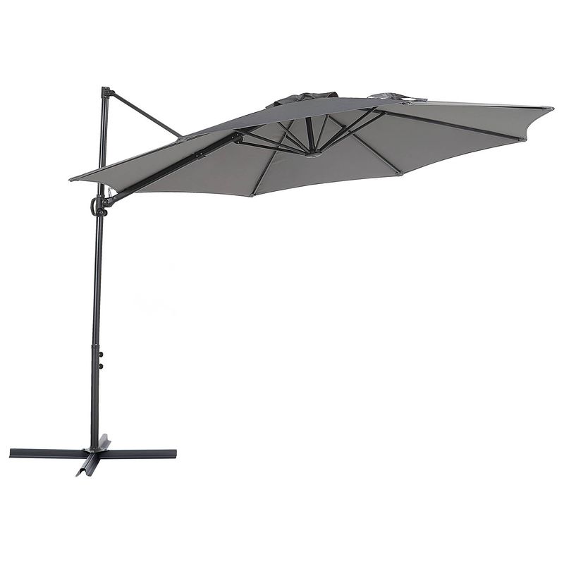 Foto van Beliani savona ii - cantilever parasol-grijs-polyester