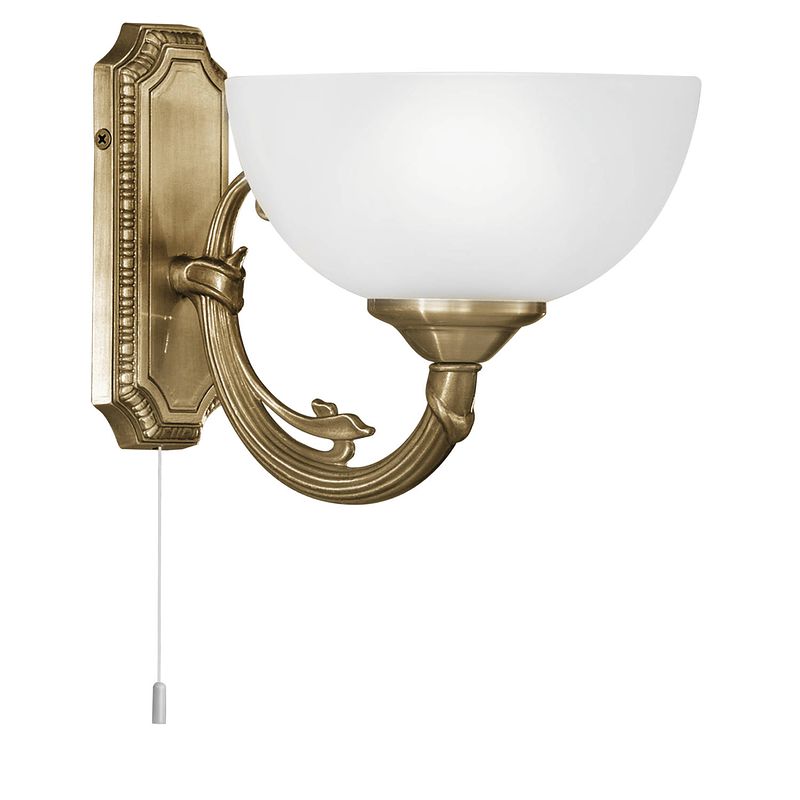 Foto van Eglo savoy - wandlamp - 1 lichts - brons - wit