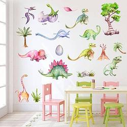 Foto van Muursticker dinosaurus - vel - baby en kinderkamer - kleuren - sticker - stoer