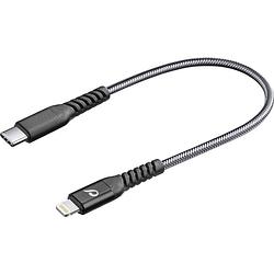 Foto van Cellularline usb-kabel usb 2.0 usb-c stekker, apple lightning stekker 0.15 m zwart tetracabc2lmfi15ck