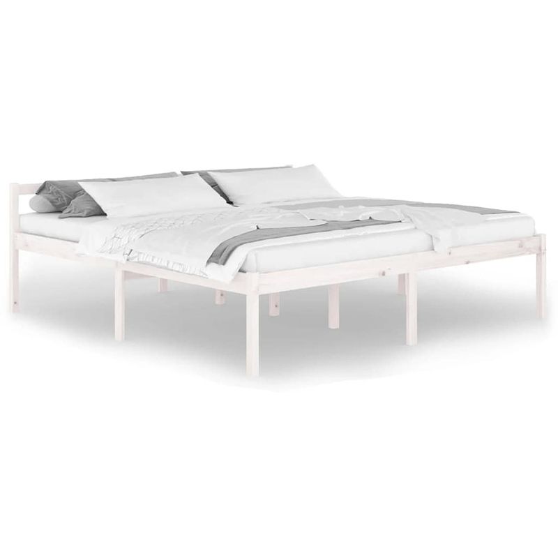 Foto van Vidaxl bedframe massief grenenhout wit 200x200 cm