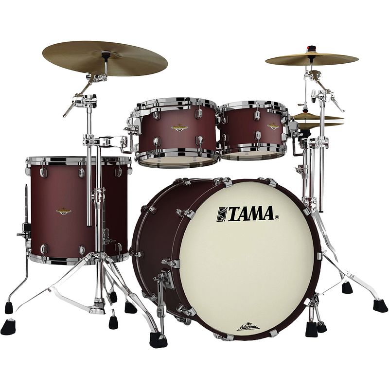 Foto van Tama ma42tzbns-fbm starclassic maple flat burgundy metallic 4d. shellset zwart vernikkelde hardware