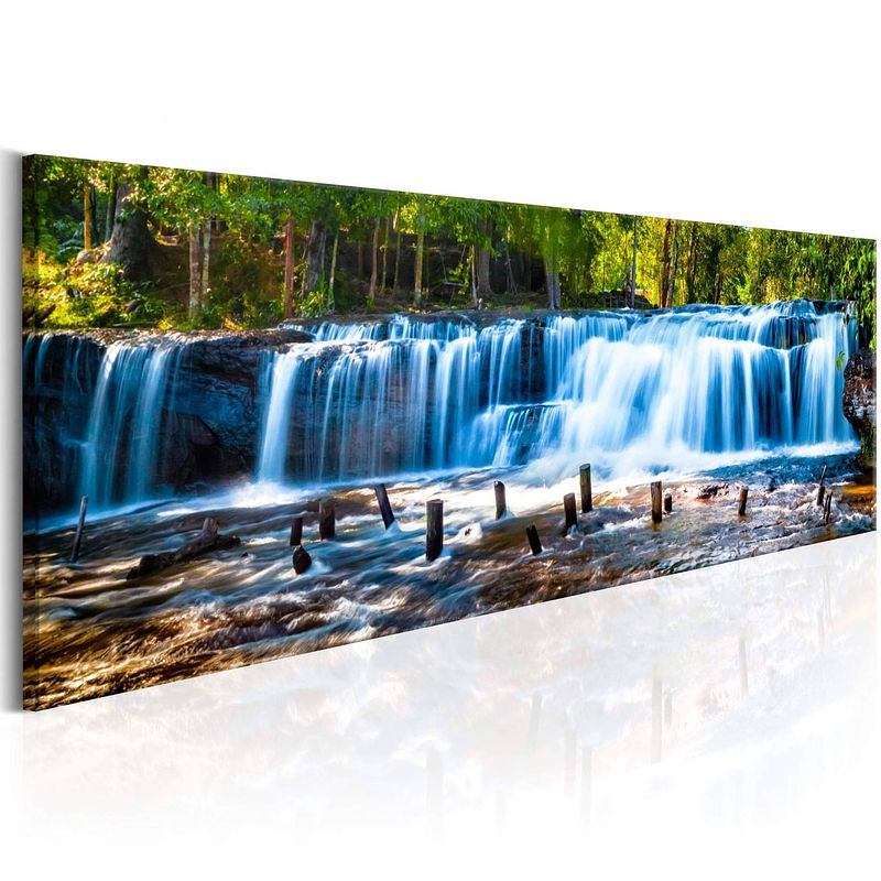 Foto van Artgeist beautiful waterfall canvas schilderij 150x50cm