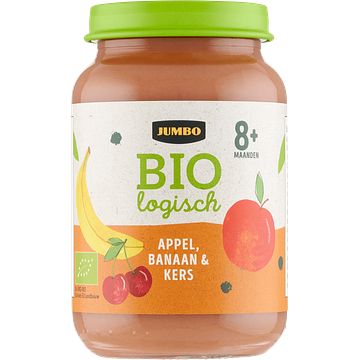 Foto van Jumbo biologisch babyvoeding appel, banaan & kers 8+ maanden 190g