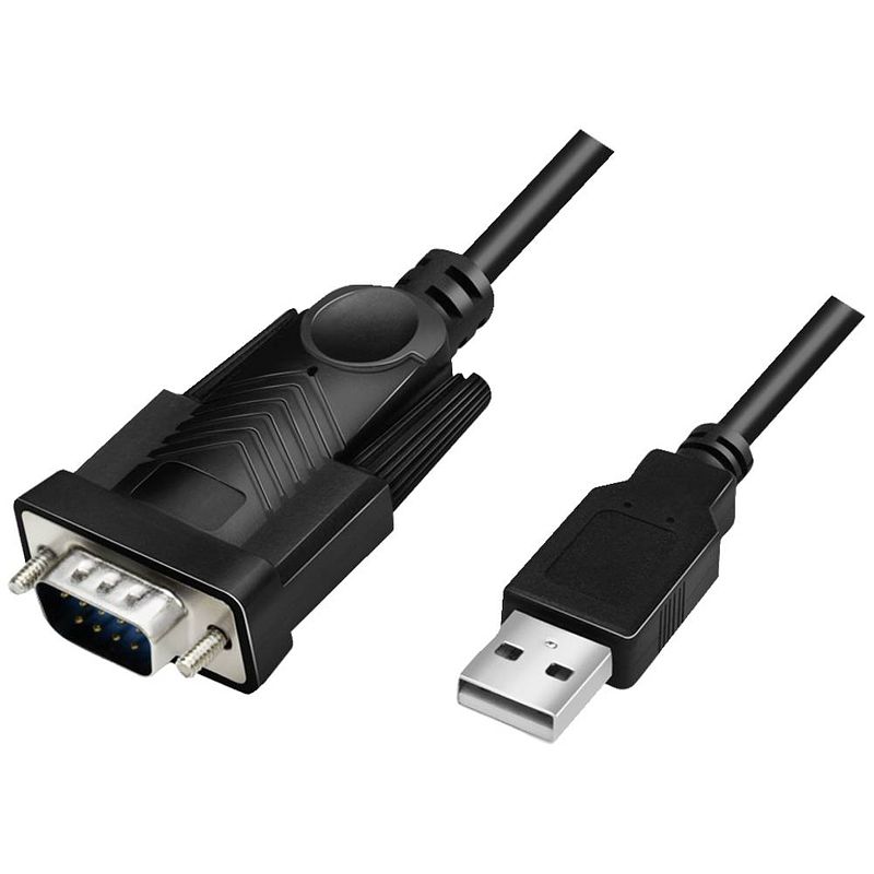 Foto van Logilink serieel adapter [1x usb-a 2.0 stekker - 1x d-sub stekker 9-polig] 1.5 m zwart