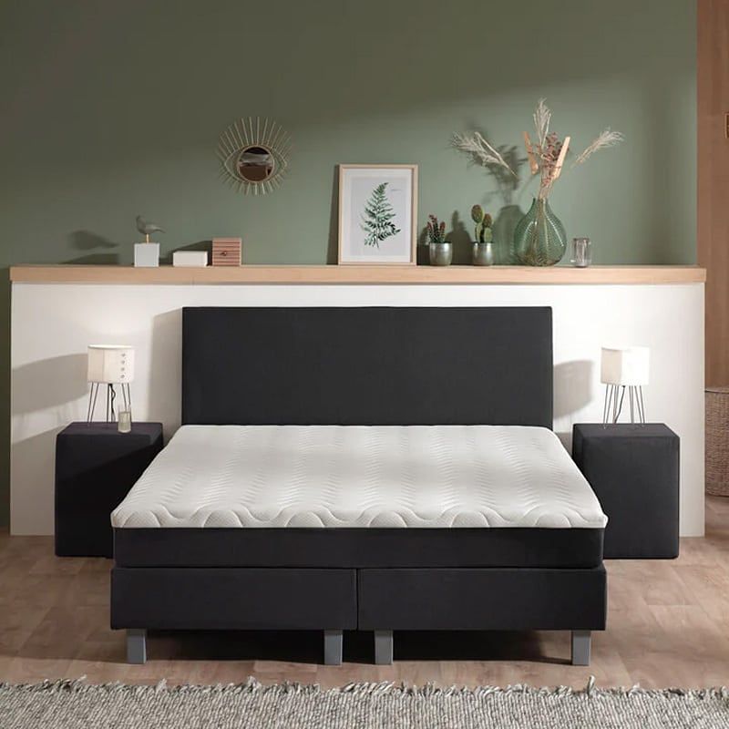 Foto van 2-persoons boxspring julia relax - zwart 160x200 cm - pocketvering - inclusief topper - dekbed-discounter.nl