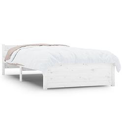 Foto van Vidaxl bedframe massief hout wit 90x190 cm 3ft single