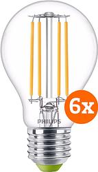 Foto van Philips led filament lamp - 2,3w - e27 - warm wit licht 6-pack