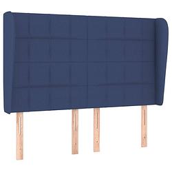 Foto van The living store hoofdbord - blauw - 147 x 23 x 118/128 cm - trendy design - duurzaam materiaal - stevige poten