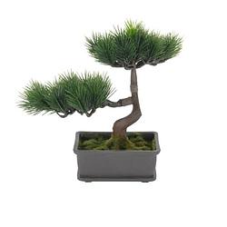Foto van H&s collection kunstplant bonsai boompje in pot - japans decoratie - 27 cm - dennen naalden - kunstplanten