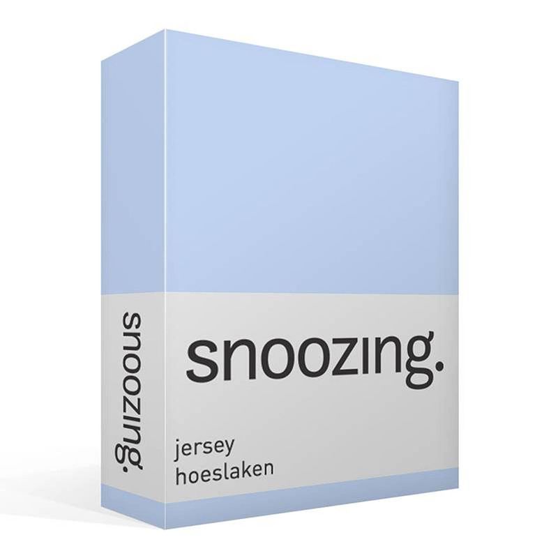 Foto van Snoozing jersey hoeslaken - 100% gebreide jersey katoen - lits-jumeaux (200x200 cm) - hemel