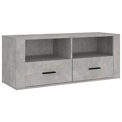 Foto van The living store tv-kast betongrijs 100x35x40 cm - klassiek design