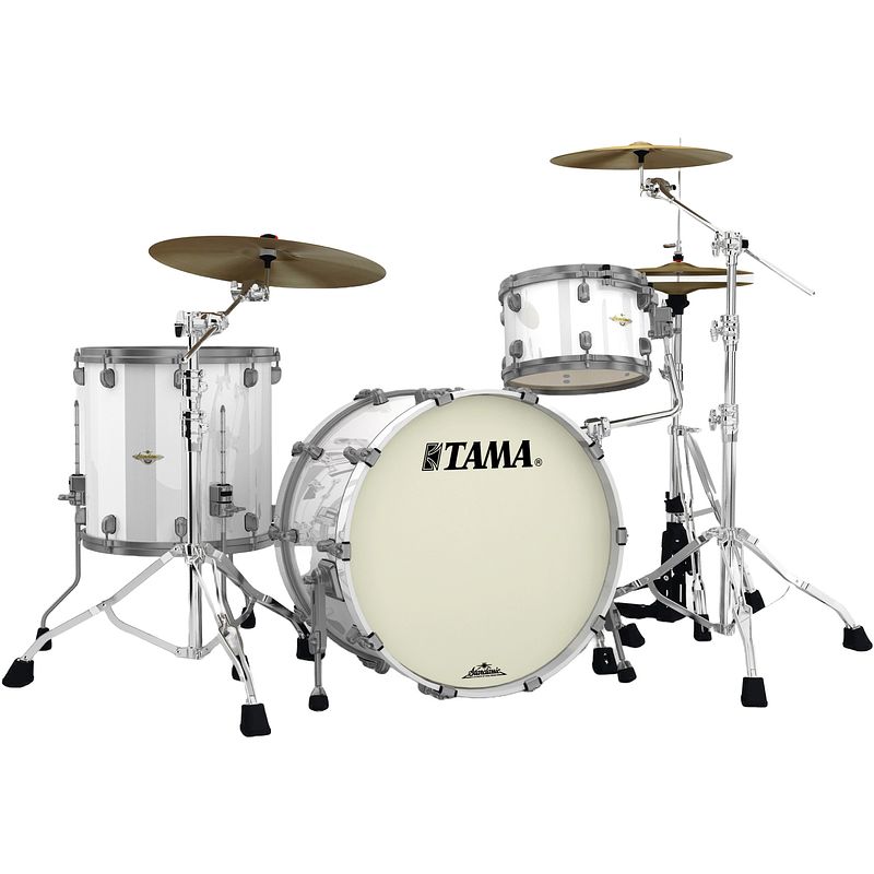 Foto van Tama ma32czus-pwh starclassic maple piano white 3d. shellset smoked black nickel