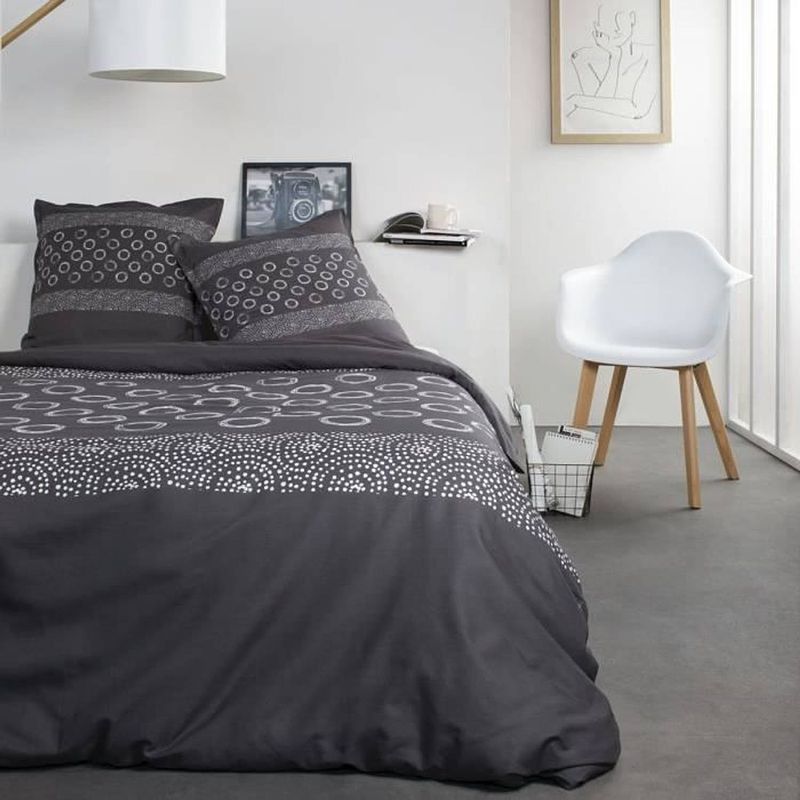 Foto van Katoenen 2-persoons bedset - 220x240 cm - gael grey print