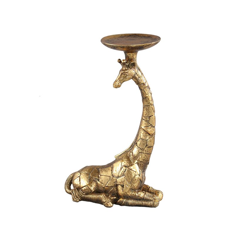 Foto van Ptmd laudi gold poly giraffe candle holder