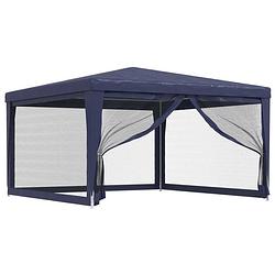 Foto van Vidaxl partytent met 4 mesh zijwanden 4x4 m hdpe blauw