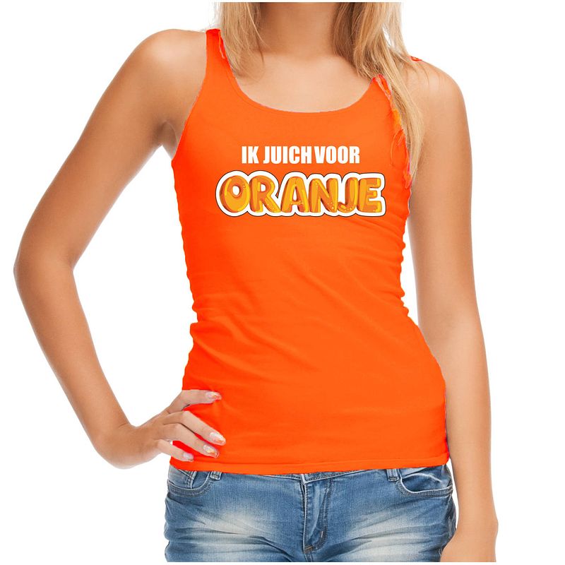 Foto van Oranje fan tanktop / kleding holland ik juich voor oranje ek/ wk voor dames s - feestshirts