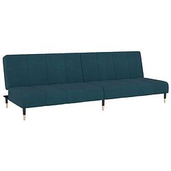 Foto van The living store bedbank blauw fluweel 200 x 84.5 x 69 cm - makkelijk om te bouwen - modern design