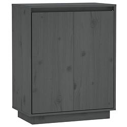 Foto van Vidaxl dressoir 60x34x75 cm massief grenenhout grijs