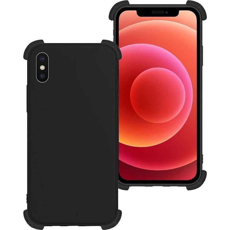 Foto van Basey iphone xs max hoesje siliconen shock proof hoes case cover - zwart