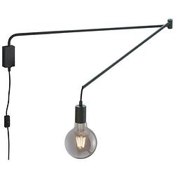 Foto van Led wandlamp - wandverlichting - trion live - e27 fitting - rechthoek - mat zwart - aluminium