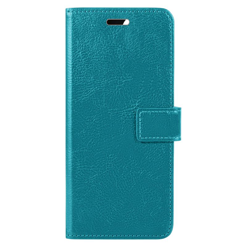 Foto van Basey iphone 15 plus hoesje bookcase hoes flip case book cover - iphone 15 plus hoes book case hoesje - turquoise