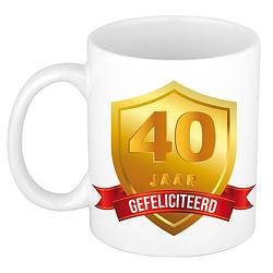 Foto van Gouden wapen 40 jaar mok / beker - verjaardag/ jubileum - cadeau 40 jaar getrouwd/huwelijksjubileum - feest mokken