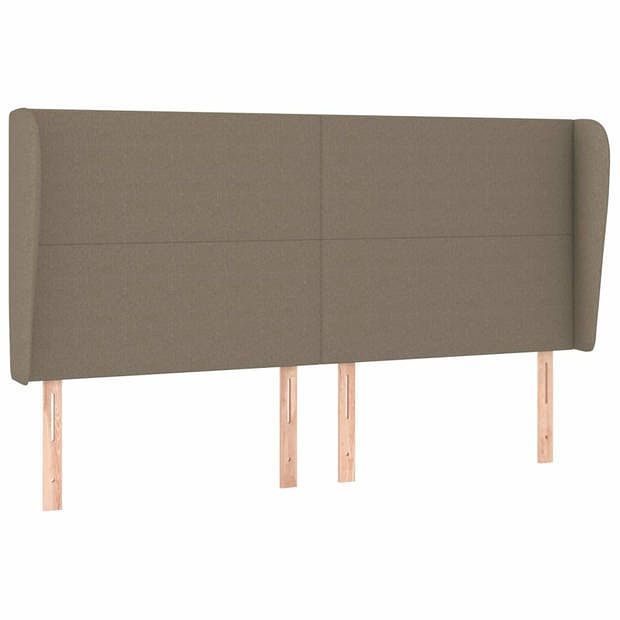 Foto van Vidaxl hoofdbord met randen 203x23x118/128 cm stof taupe