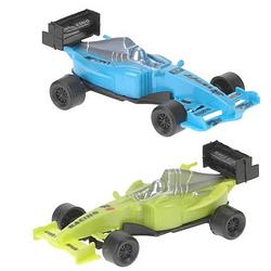 Foto van Free and easy raceauto's 12,5 x 4 cm groen/blauw 2 stuks