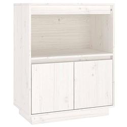 Foto van Vidaxl dressoir 60x34x75 cm massief grenenhout wit