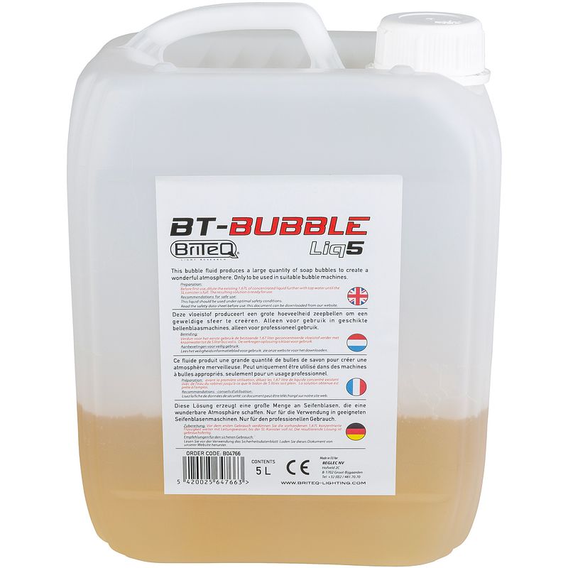 Foto van Briteq bt-bubbleliq5 bellenblaasvloeistof (concentraat)