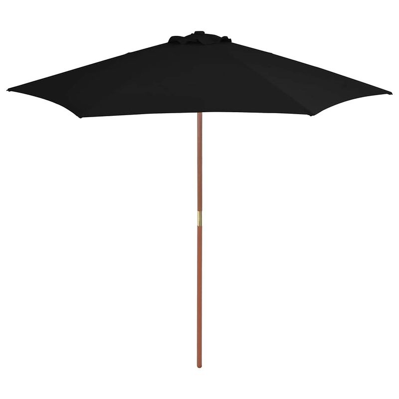 Foto van Vidaxl parasol met houten paal 270 cm zwart