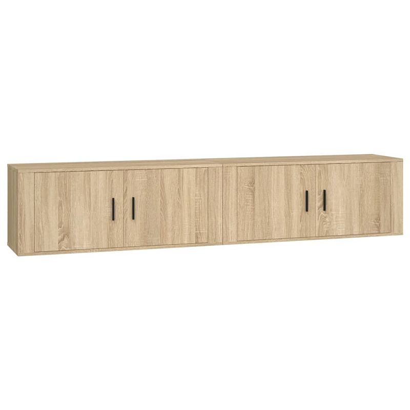 Foto van The living store tv-wandmeubel - sonoma eiken - 100 x 34.5 x 40 cm - duurzaam hout