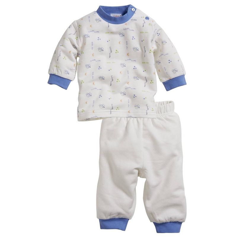 Foto van Schnizler babypyjama interlock muis junior beige/blauw maat 74