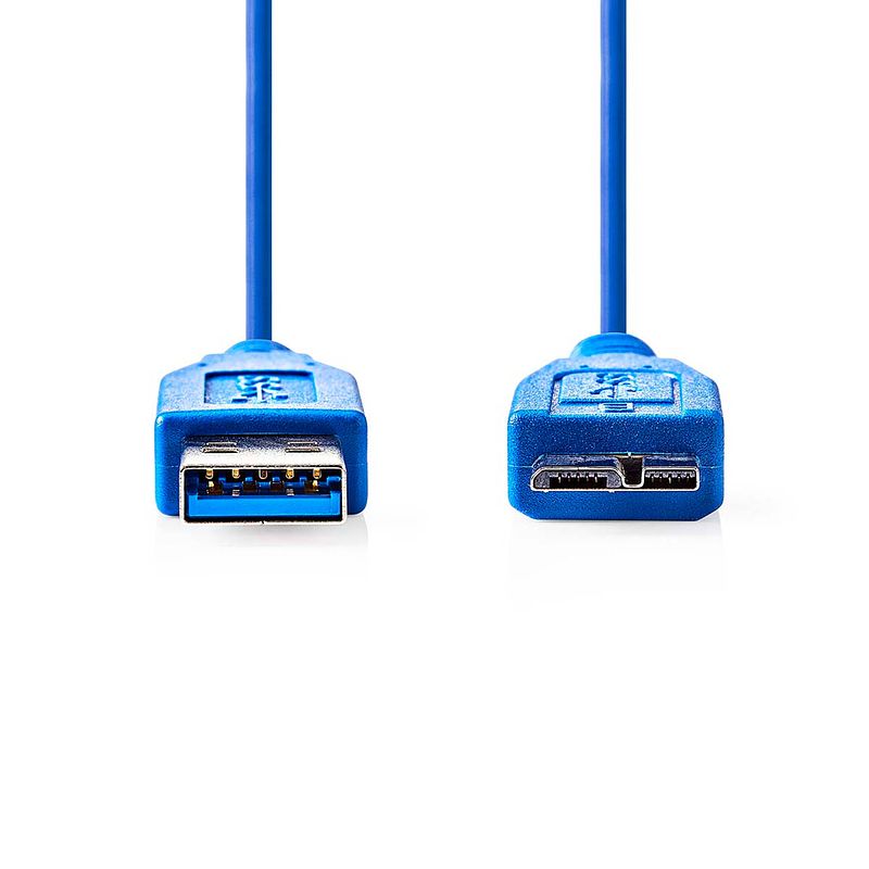 Foto van Nedis usb-kabel - blauw - 2.00 m