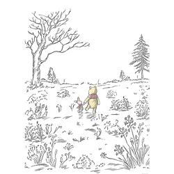 Foto van Komar winnie pooh walk vlies fotobehang 200x280cm 4-banen