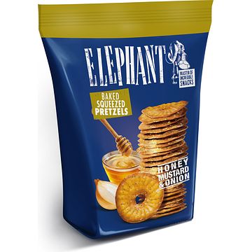 Foto van Elephant pretzels honing, mosterd en ui 160g bij jumbo