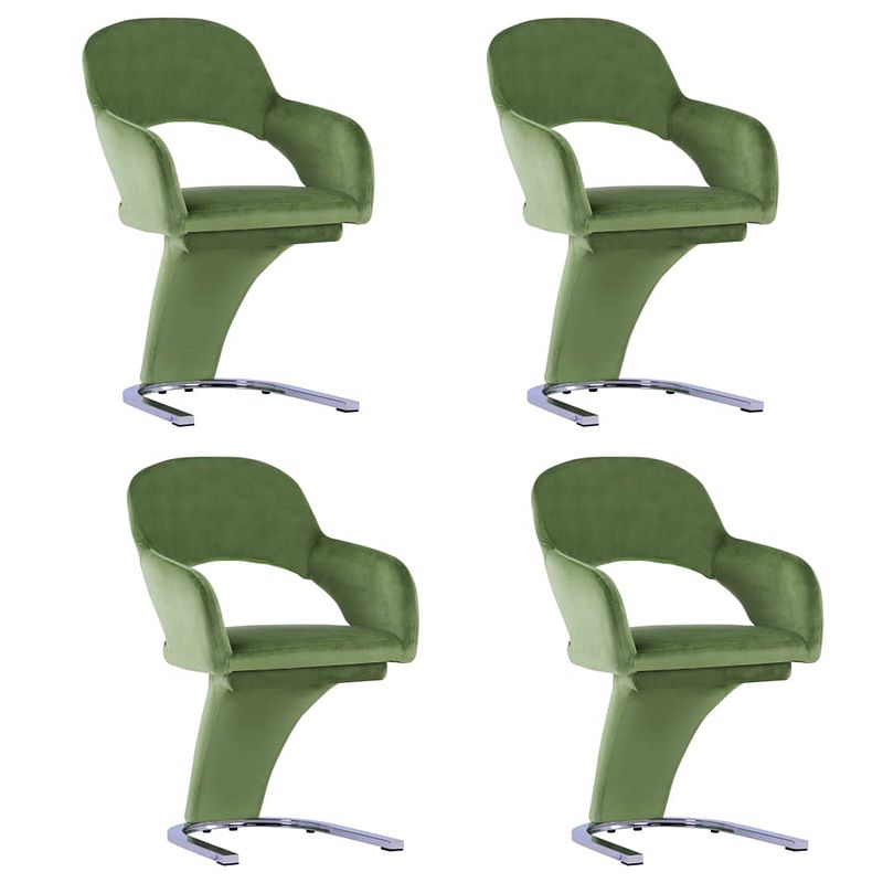 Foto van Vidaxl eetkamerstoelen 4 st fluweel groen