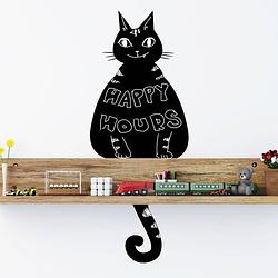 Foto van Walplus krijtbord decoratie sticker - zwarte kat