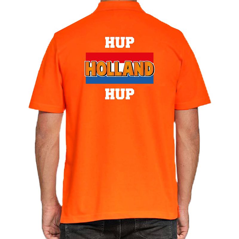 Foto van Oranje fan poloshirt / kleding hup holland hup ek/ wk voor heren m - feestshirts