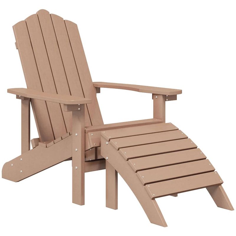 Foto van The living store adirondack tuinstoel - hdpe - bruin - 73x83x92 cm - lange levensduur