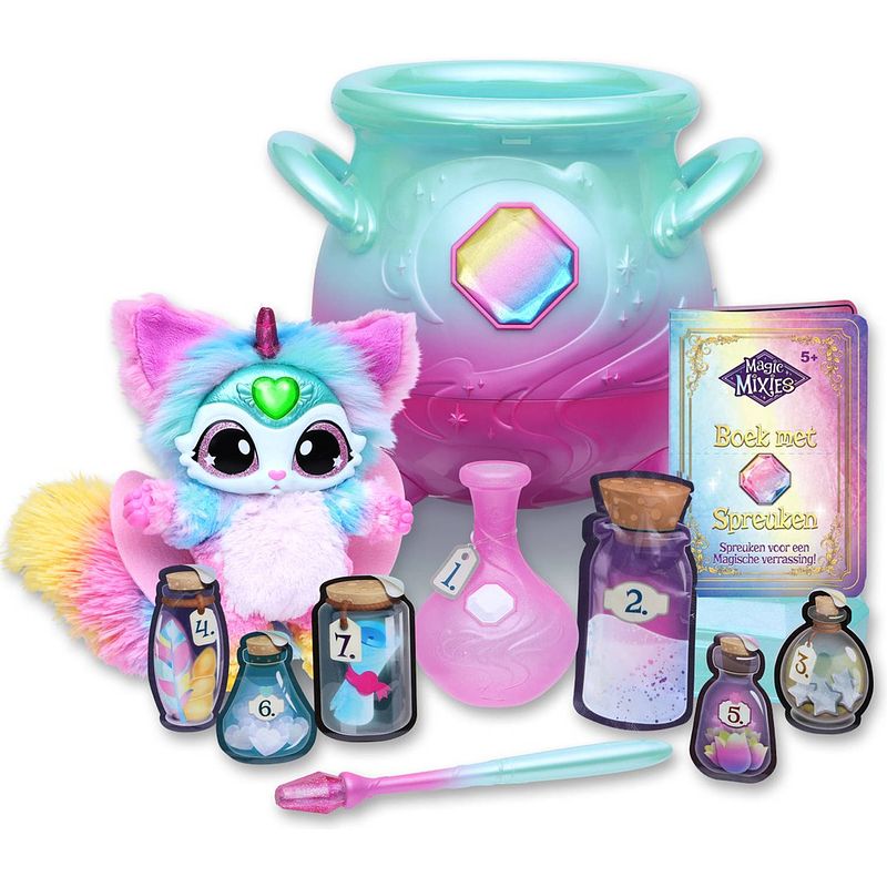 Foto van Moose toys magic mixies regenboog - magische ketel met échte mist - interactief pluche